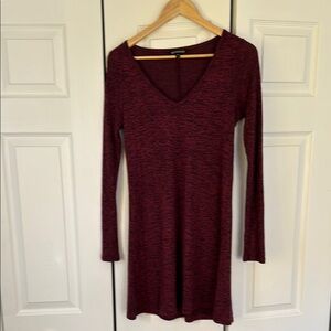 Women's Burgundy Long Sleeve Dress : Express